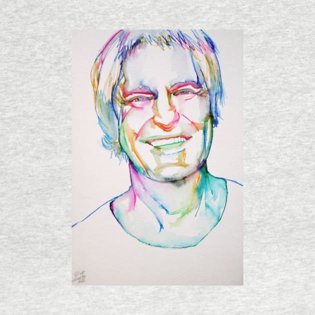 TIMOTHY LEARY watercolor and ink portrait by lautir